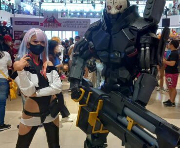 Adam Smasher cosplay, now with heavy machine gun (when it fits the frame)
