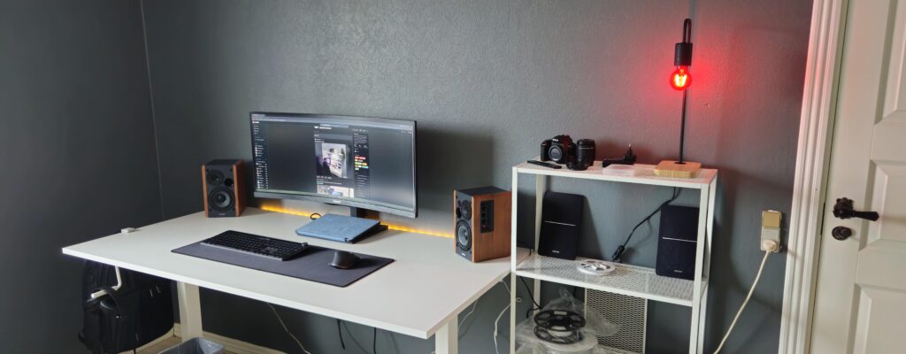 Surface pro 9 paired with Phillips UW monitor for studying, and Shadow for 3D work