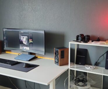 Surface pro 9 paired with Phillips UW monitor for studying, and Shadow for 3D work