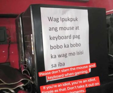 At an internet cafe in the Philippines
