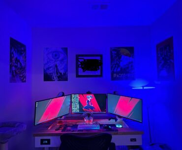 Home Office, desk cut and made custom by my stepdad and myself
