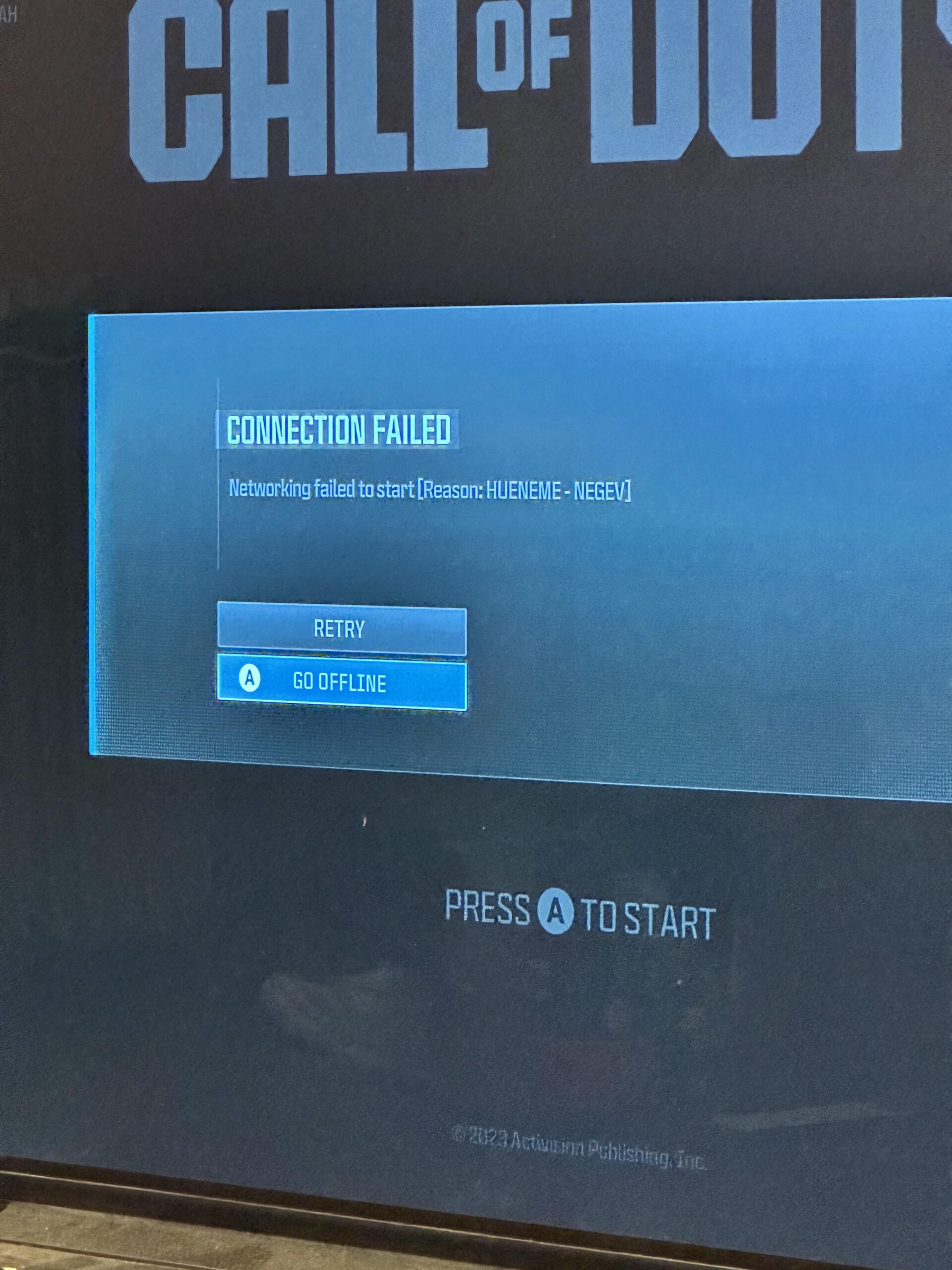 Connection Failed [COD] - FPSHUB | FPS GAMES HUB |FPS GAMING HUB
