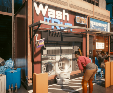 I always wondered where the laundromats were... I've been playing for over 400 hours and so far I've found out that the washing machines are on the street like the vending machines. Good discovery :)