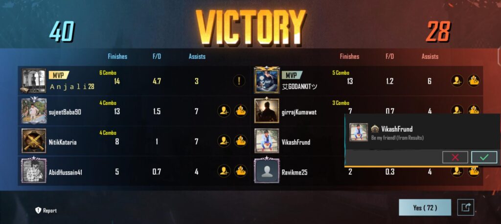 Does it happen that the defeated enemies send you friend request?