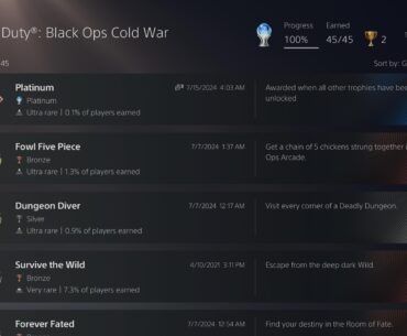 Finished Cold War and got the Platinum Trophy!