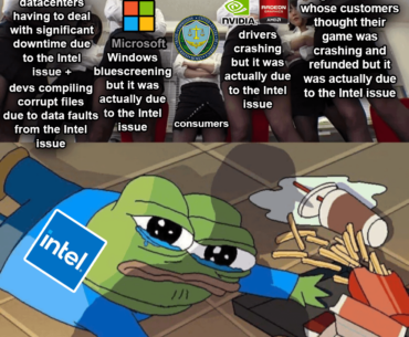 I'd be rallying for a nice paycheck out of Intel right about now if I were any of the affected businesses