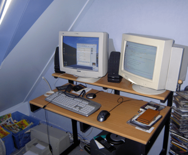 My early-2000 dual monitor setup