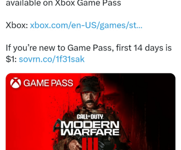 MW3 available now on game pass