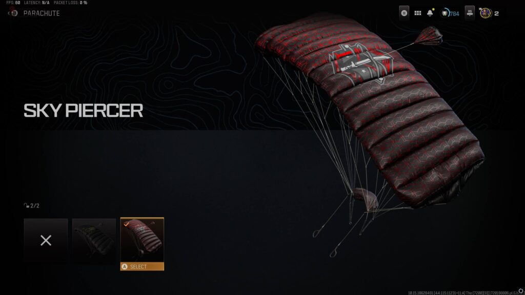 Finally unlocked the 'Sky Piercer' parachute in Warzone!... But of course it is bugged and shows the default parachute in-match 🥲