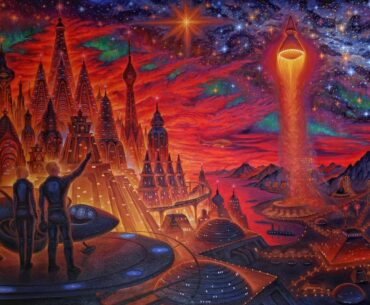Space city. Oil painting by me