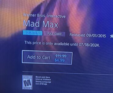 Mad Max is only 4.99 rn on PS store. If you havent played it nows the time.
