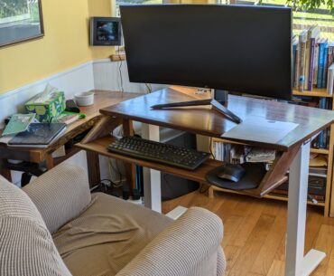 Nice new walnut top/tray for my ever larger monitor!