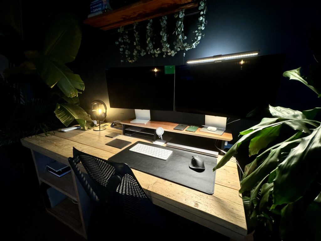My home office. Love being surrounded by green.