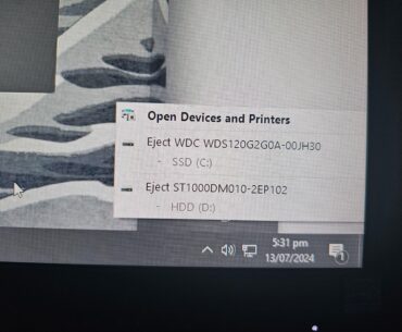 pc says i can eject ssd and hdd