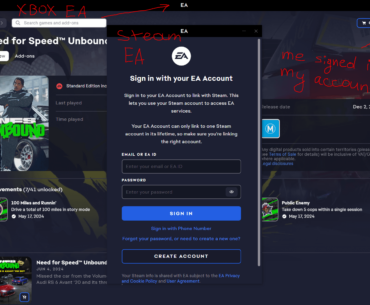 Apparently, the Xbox PC app and Steam launch two different versions of EA, which do not correlate with each other in any way. Launcher stacking is getting crazy nowadays.