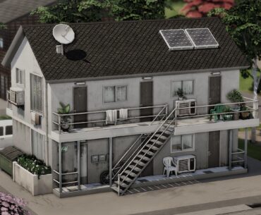 I made some rundown apartments in The Sims.