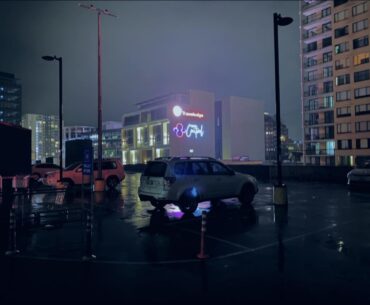 Blackout in a carpark made the neon signs pop on this rainy night. Hurstville Sydney.