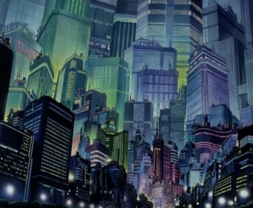 Cityscape from the biker chase scene in Akira. I was always in awe of the background art in this film.