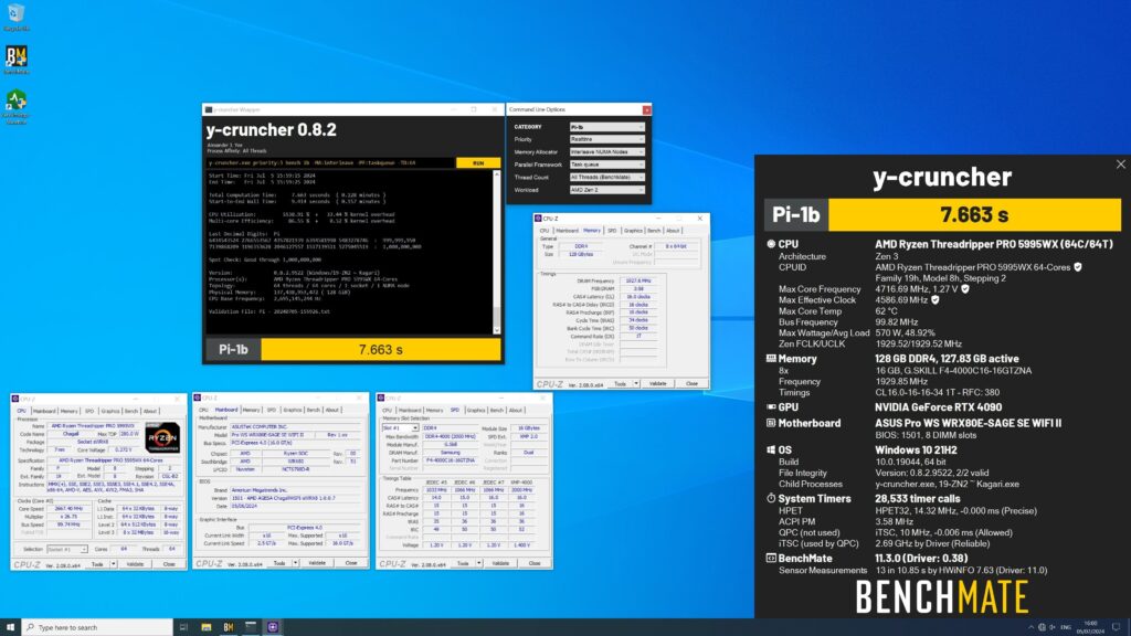 Ryzen Threadripper 5995WX Y-cruncher OC results