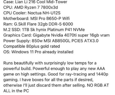 Does this seem fair for $1,600?