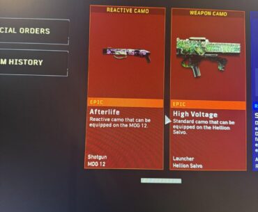 My reactive camo for the MOG 12 isn’t appearing in my inventory
