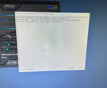 MSI Overclock Scan freezing at 58%