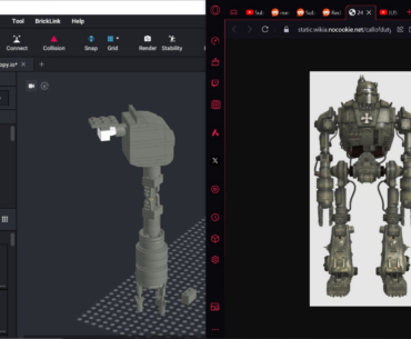 Made some improvements to the arm of the Origins robot I'm making, really wish that Lego made some of these pieces in their version of dark gray, then there would be less stickers that I'd have to design.