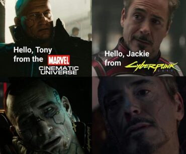 Crossover Greeting: Marvel Meets Cyberpunk