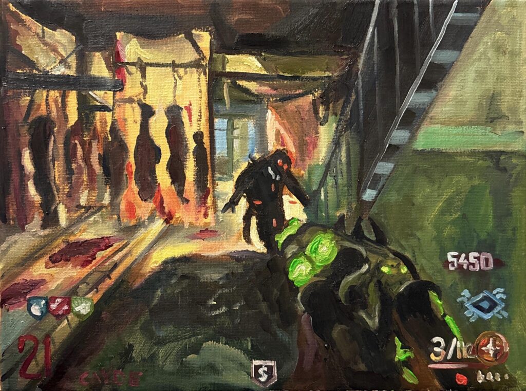 I made an oil painting of Mob of the Dead