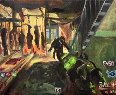 I made an oil painting of Mob of the Dead
