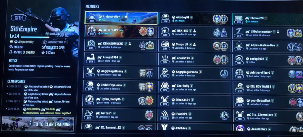 We are happy to recruit new members to our SITH clan! English speaking and headset are must.