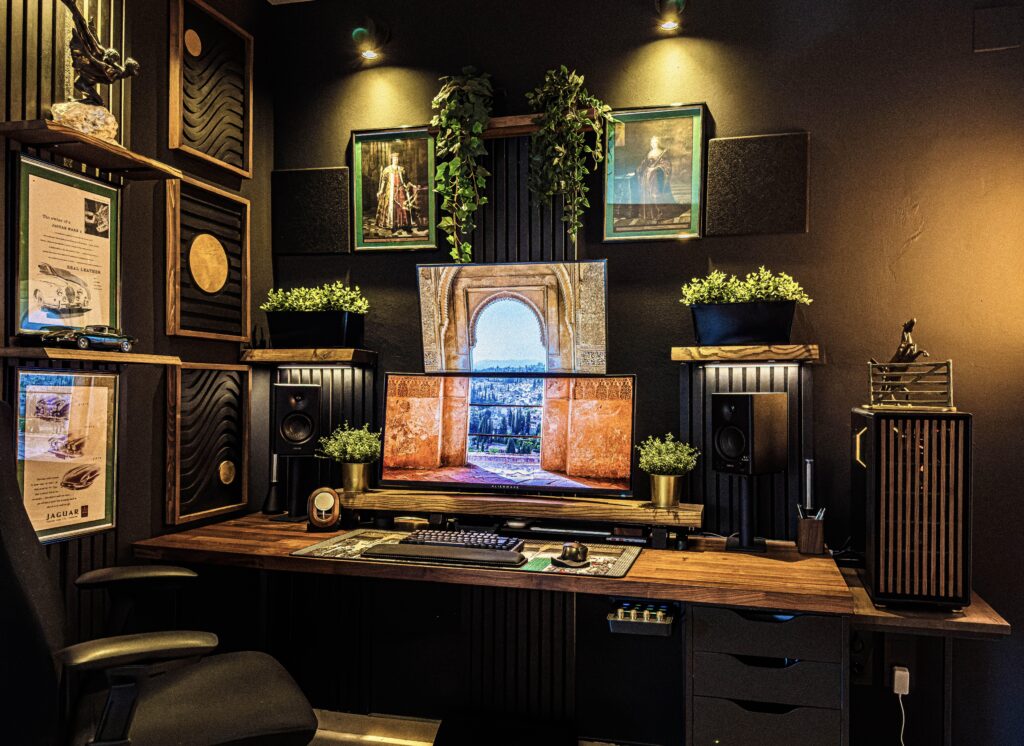 After lots of months of work and passion, introducing my new dark and wood setup.