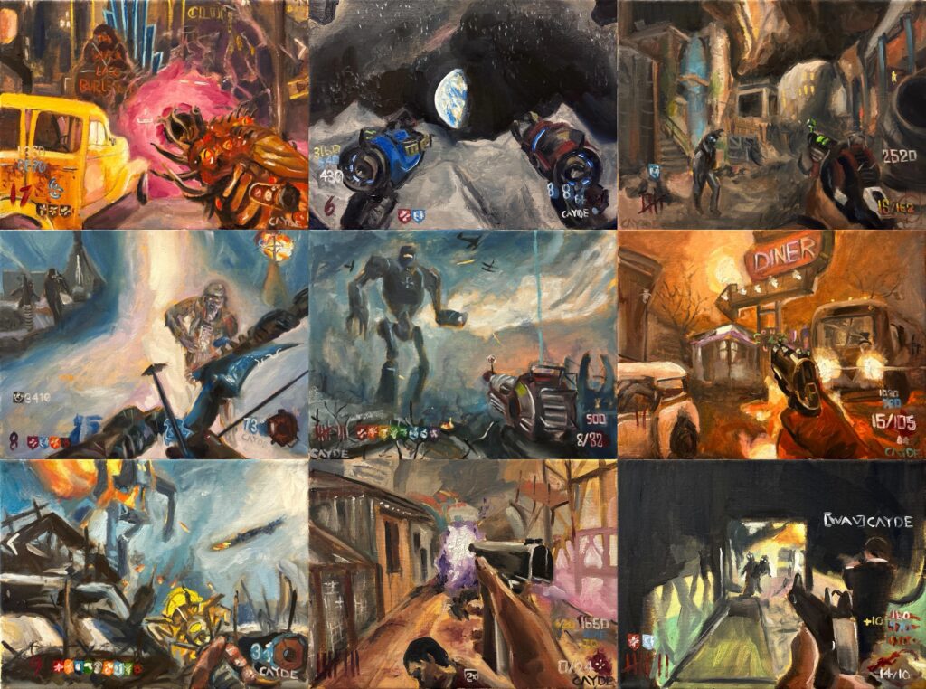 This is (almost) all of my zombies paintings so far
