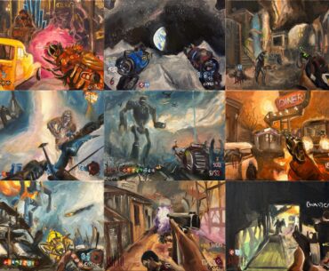 This is (almost) all of my zombies paintings so far