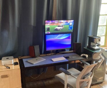 My setup. Got a new 28 inch 4K monitor and put my old 29” ultrawide on top. I think it’s pretty nice.