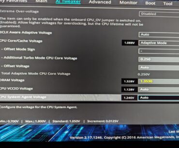 DRAM voltage is yellow