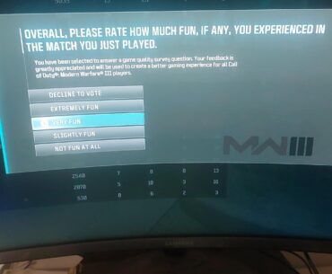 I love that they ask how fun the match was