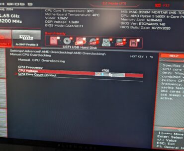 CPU voltage help
