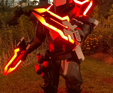 A photo of my project zed from league of legends cosplay!