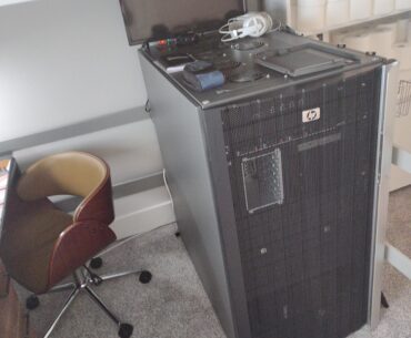 I live in a single room with a bunkbed and a private data network underneath me.