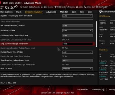 Z790 Apex Encore BIOS 1402 with i9-12900K, power limits are incorrect and refuse to be unlocked, anyone else have any issues with setting power limits?