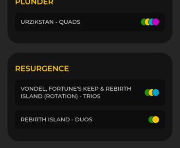 This weeks playlist is pretty bad for resurgence players