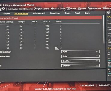 TVB difference between Intel profile bios and 0x129 bios (14900K, Z790-F Gaming)