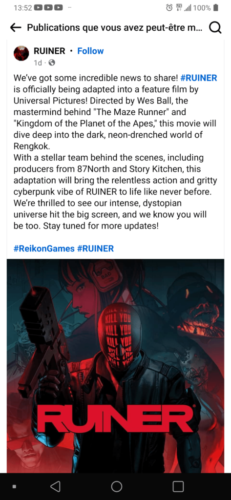 Ruiner movie? Maybe?