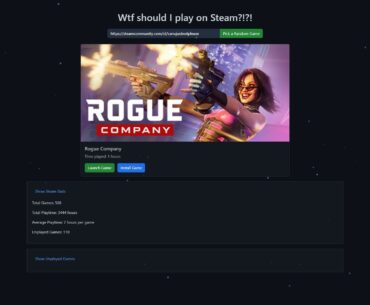 Have you ever had a day off, but didn't know wtf you wanted to play on Steam?