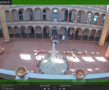 the building they are hosting COD next in has a live cam that updates every few minutes so you can see a time lapse of them building everything.