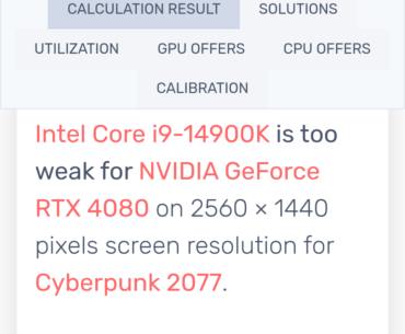 Never belive online bottleneck calculators