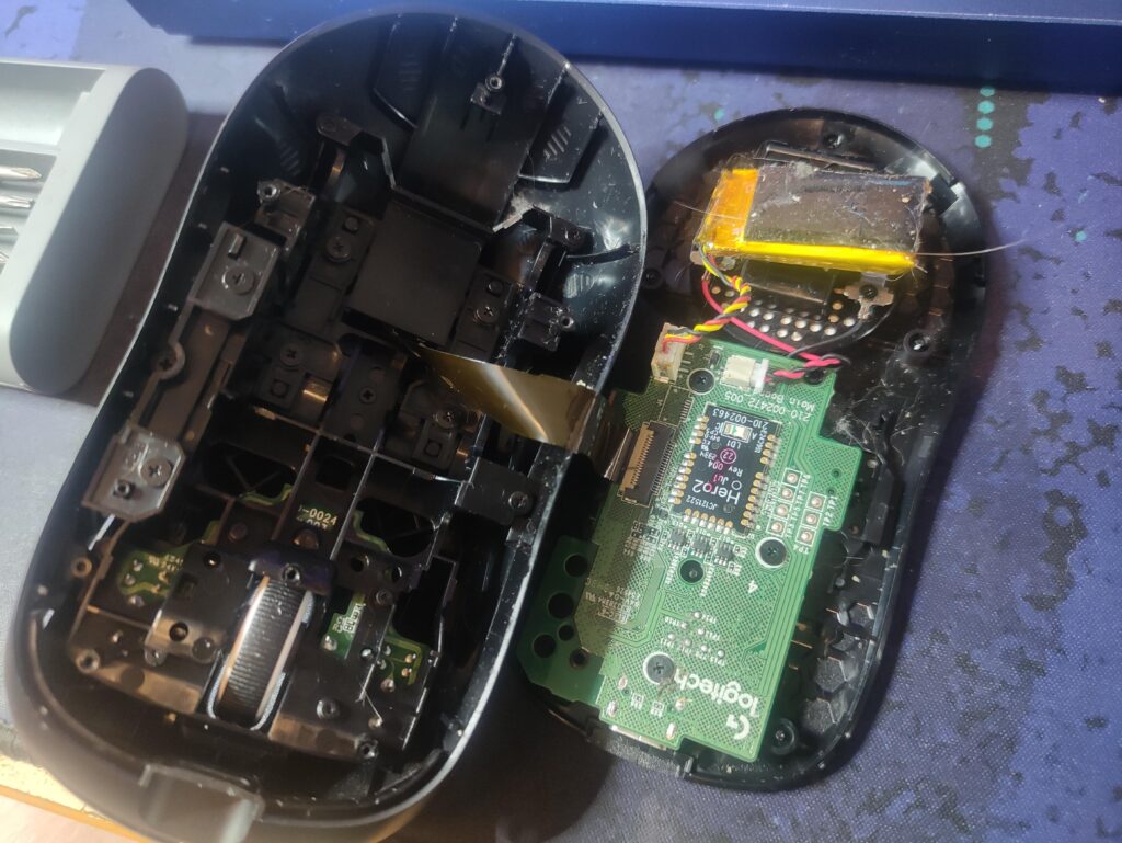 Battery in a 150 dollar mouse attached by a piece of double sided tape, so when it falls from the desk it detaches and starts rattling.