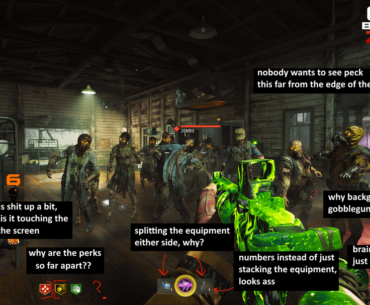 What happened to the UI/UX designers at Treyarch? The recent game's huds are awful. First image is the legacy hud showcased on the cod blog. The second image is my proposed changes to make the hud better. I do not have a graphic design degree. I made these changes in 20 mins.