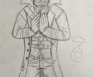 I tried to draw the Good Hunter doing a money spread. I'm still improving with perspective.
